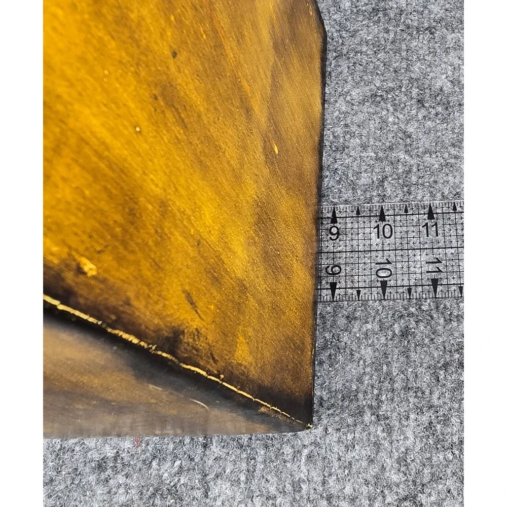 Embossed Metal Floor Vase Yellow Distressed Large 30